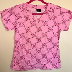 Pink Vintage monogram Baby Phat scrub top by Kimora Lee Simmons